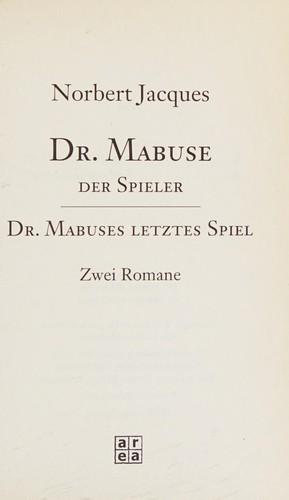 Dr. Mabuse, der Spieler: Roman