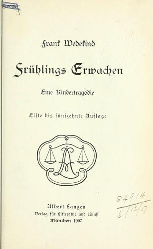Frühlings Erwachen: Eine Kindertragödie