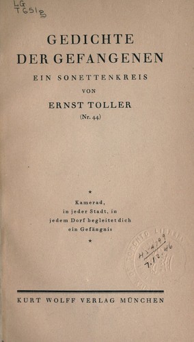 Gedichte der Gefangenen – Ein Sonettenkreis