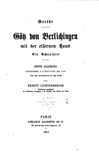 Götz von Berlichingen mit der eisernen Hand - Ein Schauspiel