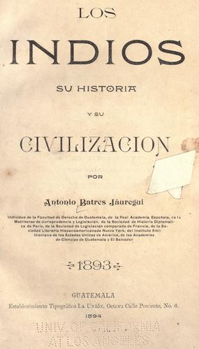Los Indios, su Historia y su Civilización